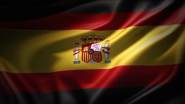 A close-up view of a flag with three horizontal stripes and a coat of arms