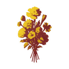 Fototapeta premium PNG Vibrant floral bouquet illustration