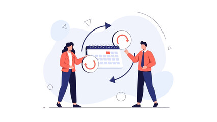 Business Planning and Scheduling Concept Illustration