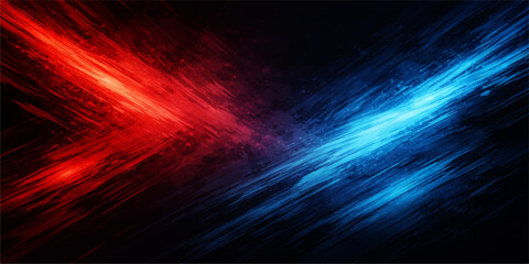 A dynamic motion design featuring a dark space backdrop with red fire flames and blue energy waves glowing through fractal smoke art © NOT BAD