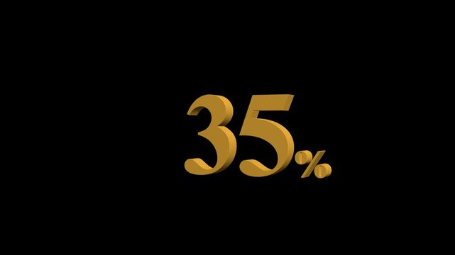 3D number of 35% discount big offer sale business animation. percents limited offer animation. Motion graphics of offer concept