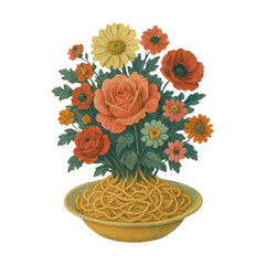 Fototapeta premium PNG Floral pasta bouquet illustration