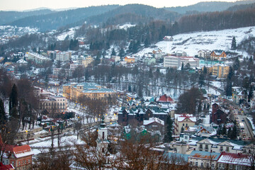Panorama miasta Krynica Zdrój.