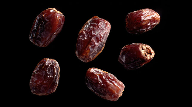 Raw red ruby gemstones isolated on black background high resolution macro photography precious stones