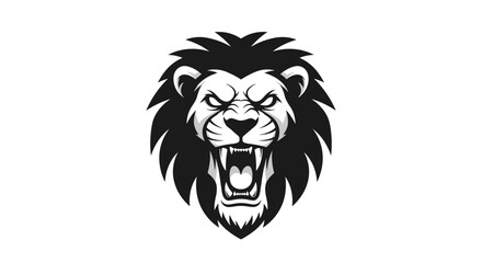 Obraz premium Fierce Lion Head With Open Mouth and Mane