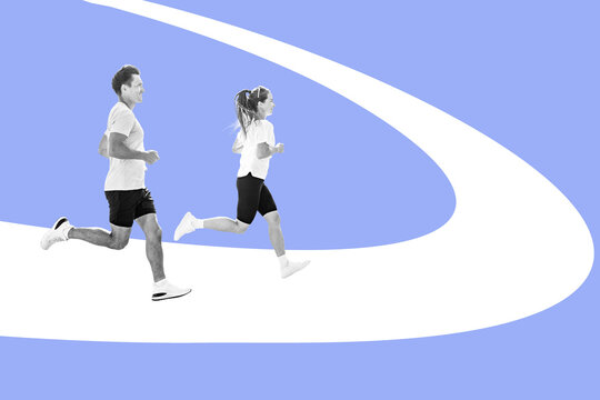 Two individuals traverse the circuit simultaneously, engaging in an activity that combines physical exercise with the pursuit of a sense of vitality.
