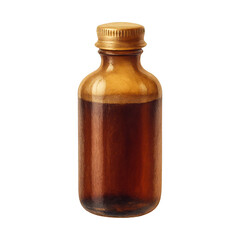 PNG Vintage amber glass bottle illustration.