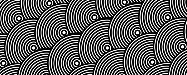 Fototapeta premium Abstract gold circle lines on dark background. Geometric stripe line art design.