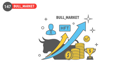 Bull market illustration financial growth investment and economic success