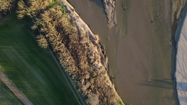 Tordera River Flowing Between Palafolls and Blanes in Catalonia