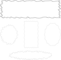 Black Outline Shapes Jagged Edges Geometric Forms border