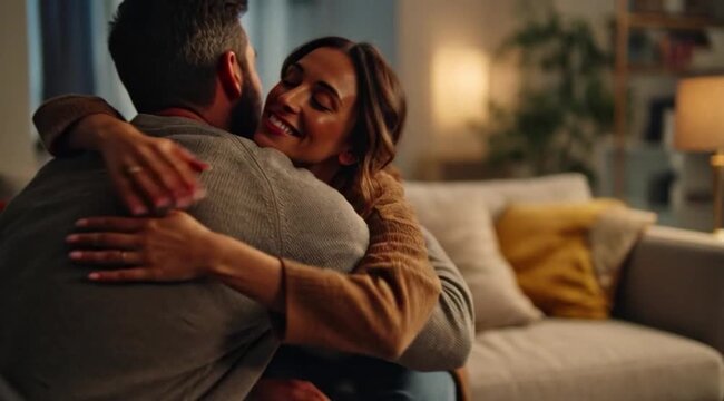 Casal se Abracando Expressando Amor e Afeto
