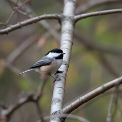 Obraz premium A small bird sitting on a tree branch.