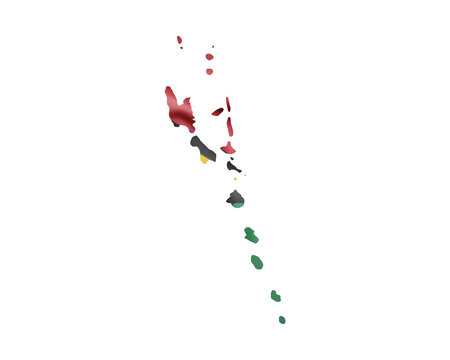 Vanuatu islands map in vibrant colors on a black background, perfect for travel and tourism marketing