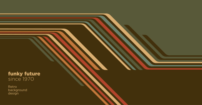 Abstract technology banner design in a retro style with colorful lines. Vector illustration.