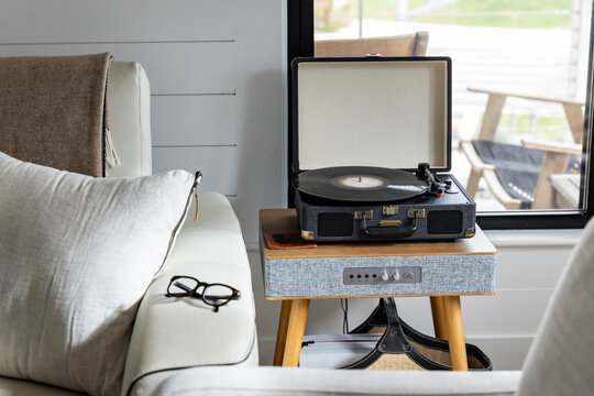 Residential Home with turntable and eyewear 