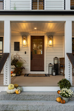 Residential Home Luxury porch front door fall