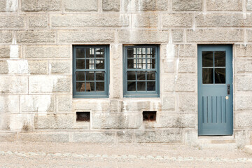 Fototapeta premium Historic stone building in guardhouse in historic Halifax Citadel, Nova Scotia, Canada 