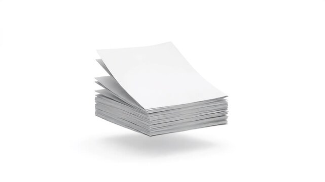A clean stack of pure white blank sheets of paper, ready for use in classroom tools, offices, or creative applications, isolated on a bright background