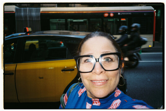 City Street Taxi Woman Film