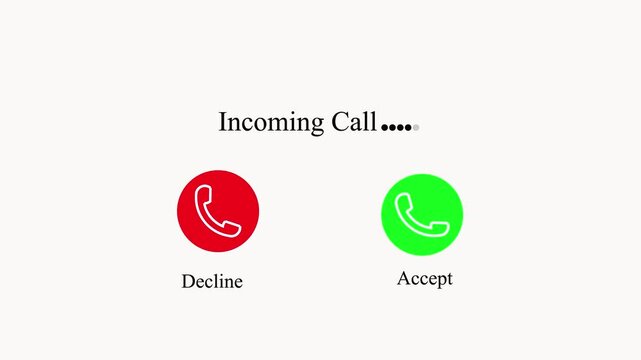 Incoming Call Options Accept Decline Buttons on Screen accept call decline call phone call telephone.