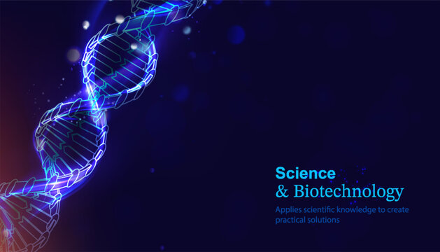 DNA abstract background. 3D chromosome cell structure. Medical helix genome background.