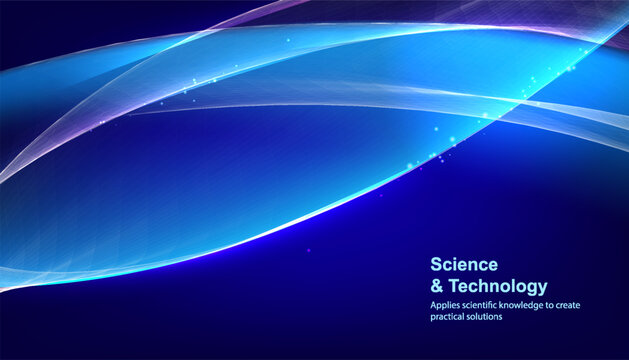 Shining blue flow. Vector illustration, contains transparencies, gradients and effects