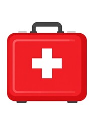 Obraz premium A red first aid kit with a white cross