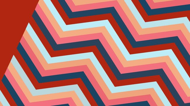 Geometric pattern of multicolored chevron stripes in a vibrant abstract design
