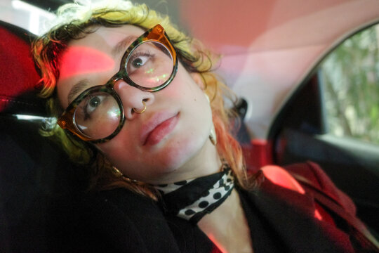 Taxi uber drive back home at night