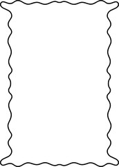 Simple minimalist Wavy Frame Design Element. Scallop edge hand drawn wavy border. Simple menu or greeting card template element.