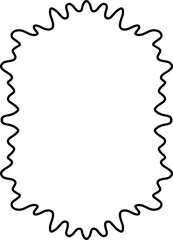 Fototapeta premium Simple minimalist Wavy Frame Design Element. Scallop edge hand drawn wavy border. Simple menu or greeting card template element.