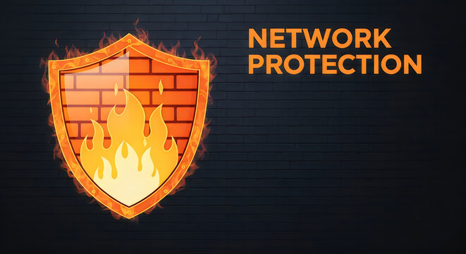 A shield symbolizing robust network protection against cyber threats and attacks