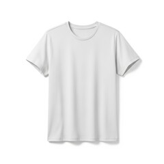 A simple white t-shirt on a plain background