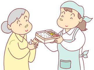 介護・福祉のイラスト - 宅食サービス・在宅配食・高齢者向けサービス