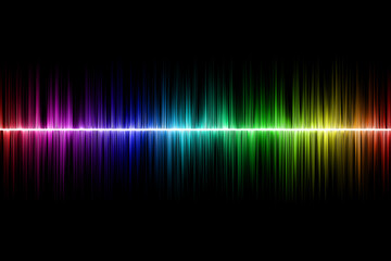 Colorful Sound Wave Spectrum Background on Black