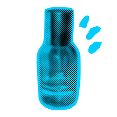 Blue Cosmetic Spray Bottle Doodle Illustration. Hand Drawn Minimalist Product Icon for Beauty Hygiene and Skincare Graphic Design.