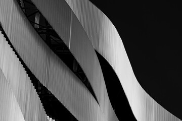 Obraz premium Duna Arena building, Abstract modern architecture with curved facade - Hungary, Budapest