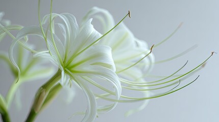 Close Up Delicate White Flower With Water Drops