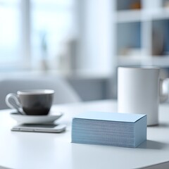 Light Blue Speaker On White Table In Modern Home