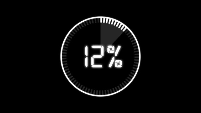 Abstract Pie Chart Data Loop Animation with 12 percent. 12 Modern circular pie chart animation showing percentage progress and statistics.