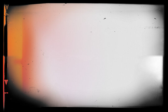 etro photo film lens vignette template overlay with vignetting, dust, scratches and red glare on transparent background. Template for design, vintage film effects, and light leak	