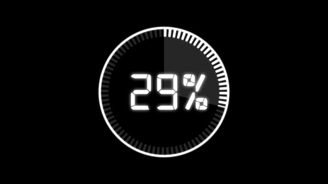 Abstract Pie Chart Data Loop Animation with 29 percent. 29 Modern circular pie chart animation showing percentage progress and statistics.