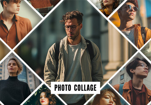 Portrait Collage Effect Mockup