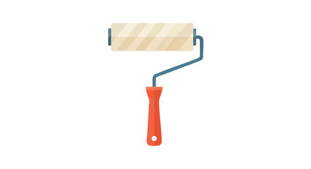 Paint roller vector illustration. Flat design icon of a painting tool for home improvement, renovation, and DIY projects.