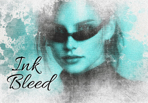 Modern Ink Bleed Print Photo Effect