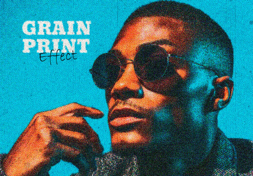 Vintage Grain Print Photo Effect