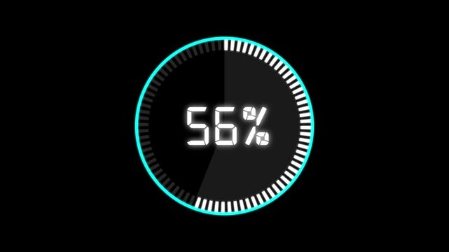 Abstract Pie Chart Data Loop Animation with 78 percent. 78 Modern circular pie chart animation showing percentage progress and statistics.