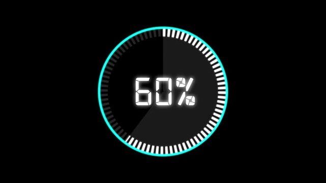 Abstract Pie Chart Data Loop Animation with 84 percent. 84 Modern circular pie chart animation showing percentage progress and statistics.
