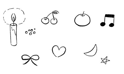 ゆるくてかわいい手書きのアイコンセット